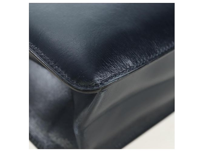 Hermès Borsa a Spalla HERMES Sandrine in Pelle Blu Navy e Oro Auth 190310M D'oro - vista 14