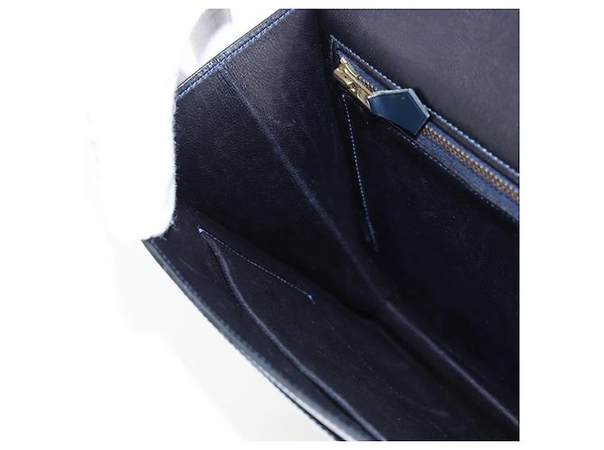 Hermès Borsa a Spalla HERMES Sandrine in Pelle Blu Navy e Oro Auth 190310M D'oro - vista 22