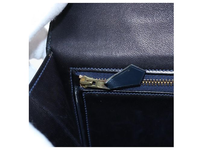 Hermès Borsa a Spalla HERMES Sandrine in Pelle Blu Navy e Oro Auth 190310M D'oro - vista 23