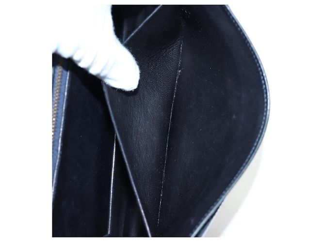 Hermès Borsa a Spalla HERMES Sandrine in Pelle Blu Navy e Oro Auth 190310M D'oro - vista 25