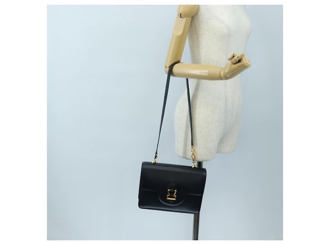 Hermès Borsa a Spalla HERMES Sandrine in Pelle Blu Navy e Oro Auth 190310M D'oro - vista 26