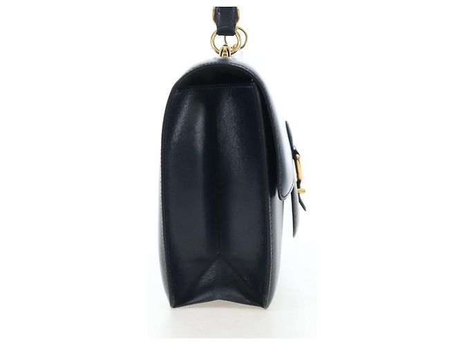 Hermès Borsa a Spalla HERMES Sandrine in Pelle Blu Navy e Oro Auth 190310M D'oro - vista 6