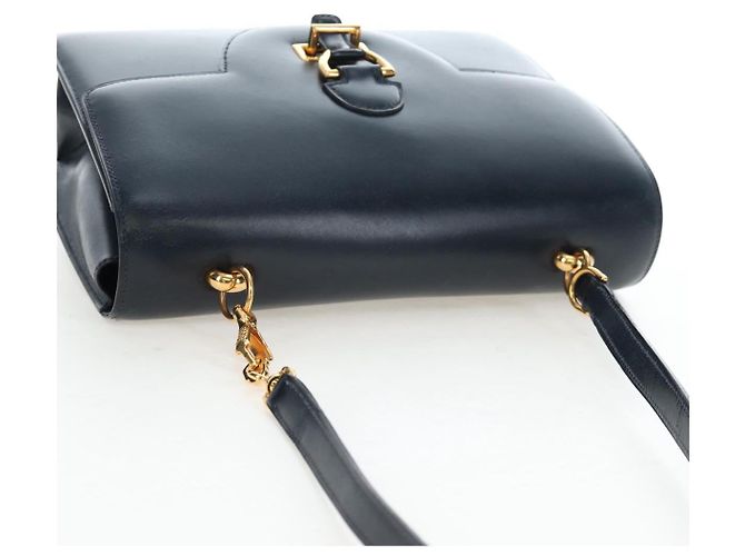 Hermès Borsa a Spalla HERMES Sandrine in Pelle Blu Navy e Oro Auth 190310M D'oro - vista 7
