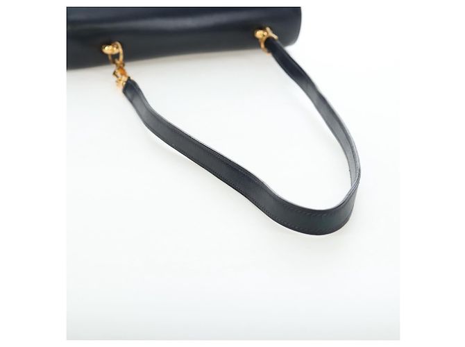 Hermès Borsa a Spalla HERMES Sandrine in Pelle Blu Navy e Oro Auth 190310M D'oro - vista 8