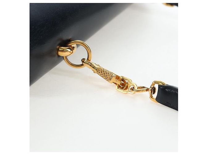 Hermès Borsa a Spalla HERMES Sandrine in Pelle Blu Navy e Oro Auth 190310M D'oro - vista 9
