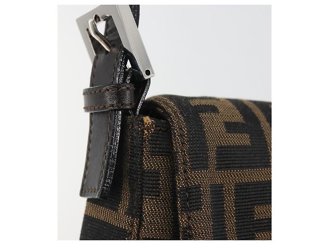 FENDI Zucca Canvas Mamma Baguette Borsa a tracolla Marrone Argento Auth yk20686SAM - vista 16