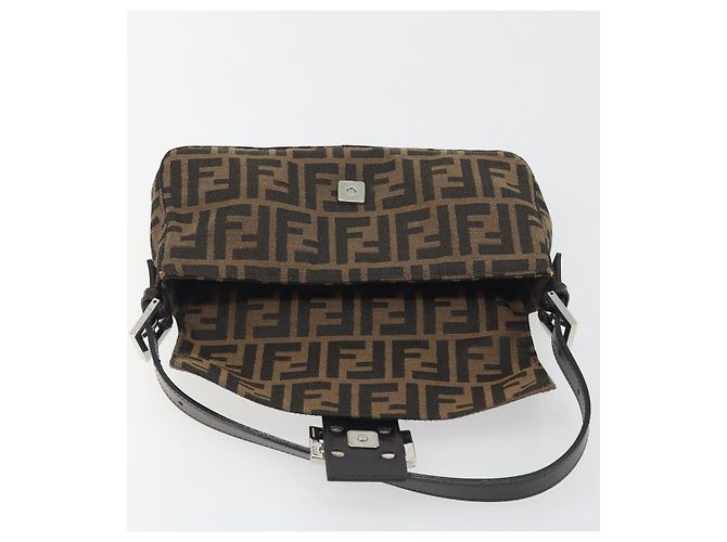 FENDI Zucca Canvas Mamma Baguette Borsa a tracolla Marrone Argento Auth yk20686SAM - vista 17