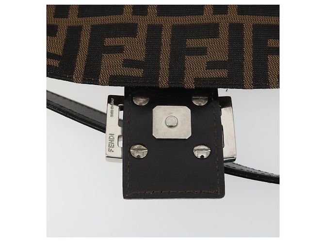 FENDI Zucca Canvas Mamma Baguette Borsa a tracolla Marrone Argento Auth yk20686SAM - vista 18