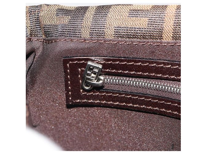 FENDI Zucca Canvas Mamma Baguette Borsa a tracolla Marrone Argento Auth yk20686SAM - vista 23