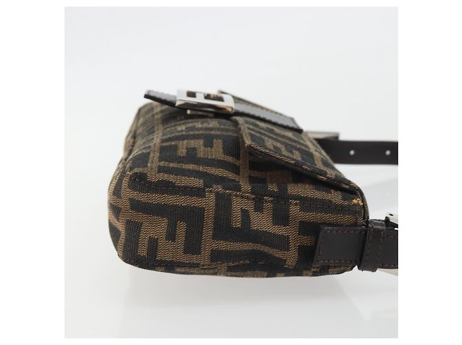 FENDI Zucca Canvas Mamma Baguette Borsa a tracolla Marrone Argento Auth yk20686SAM - vista 4