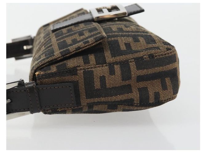 FENDI Zucca Canvas Mamma Baguette Borsa a tracolla Marrone Argento Auth yk20686SAM - vista 5