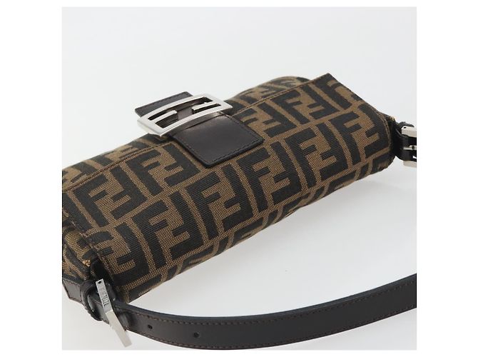FENDI Zucca Canvas Mamma Baguette Borsa a tracolla Marrone Argento Auth yk20686SAM - vista 6