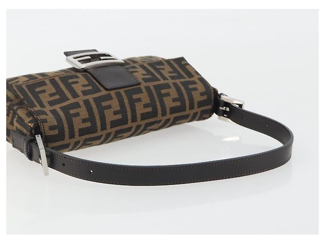 FENDI Zucca Canvas Mamma Baguette Borsa a tracolla Marrone Argento Auth yk20686SAM - vista 7