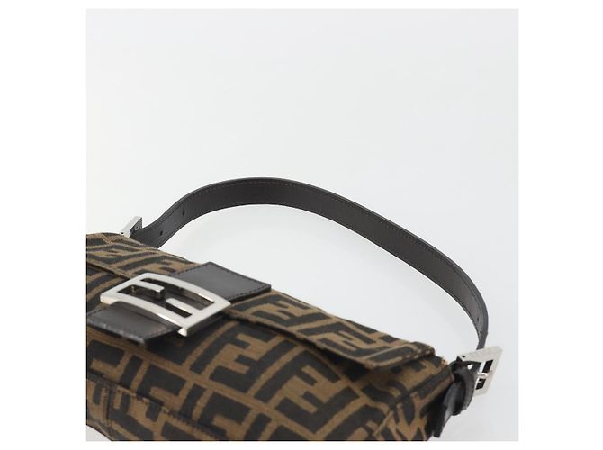 FENDI Zucca Canvas Mamma Baguette Borsa a tracolla Marrone Argento Auth yk20686SAM - vista 8