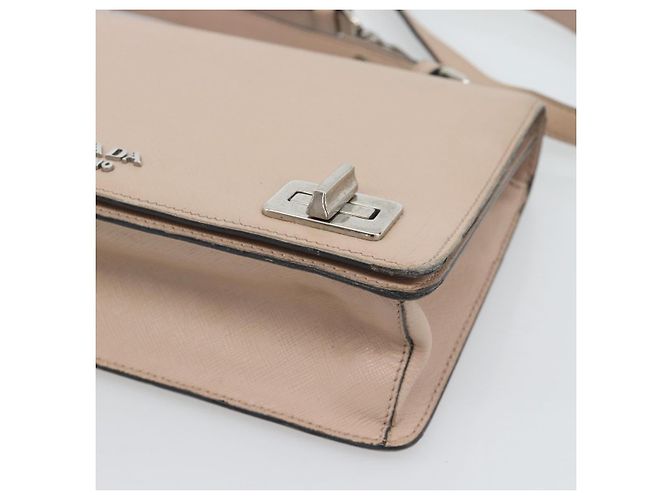 Saffiano Bolsa PRADA em couro Safiano 2way Rosa Prata Auth bs36289 - vista 12