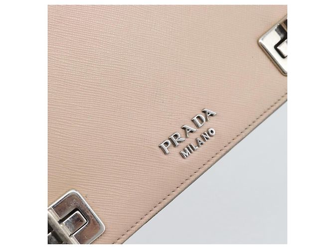 Saffiano Bolsa PRADA em couro Safiano 2way Rosa Prata Auth bs36289 - vista 16
