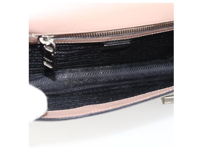 Saffiano Bolsa PRADA em couro Safiano 2way Rosa Prata Auth bs36289 - vista 19