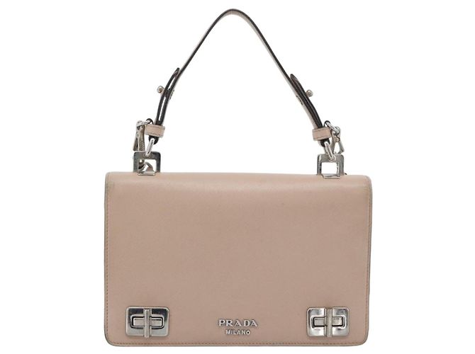 Saffiano Bolsa PRADA em couro Safiano 2way Rosa Prata Auth bs36289 - vista 2