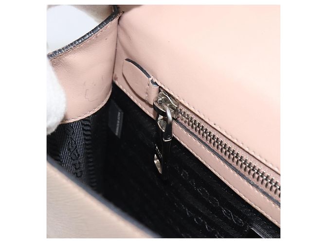 Saffiano Bolsa PRADA em couro Safiano 2way Rosa Prata Auth bs36289 - vista 22