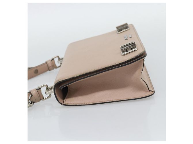 Saffiano Bolsa PRADA em couro Safiano 2way Rosa Prata Auth bs36289 - vista 4