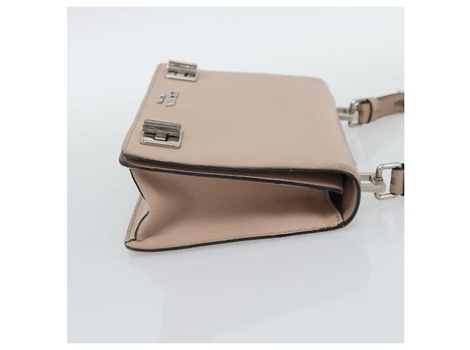 Saffiano Bolsa PRADA em couro Safiano 2way Rosa Prata Auth bs36289 - vista 5