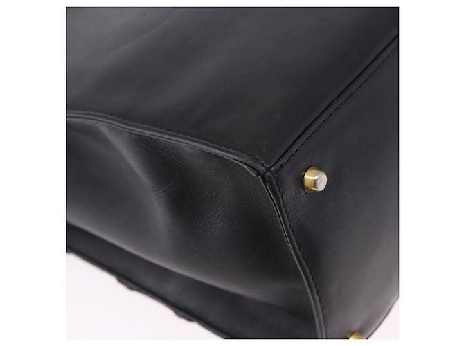 Borsa Tote Gianni Versace in pelle nera e oro Auth BA14178V Nero - vista 12