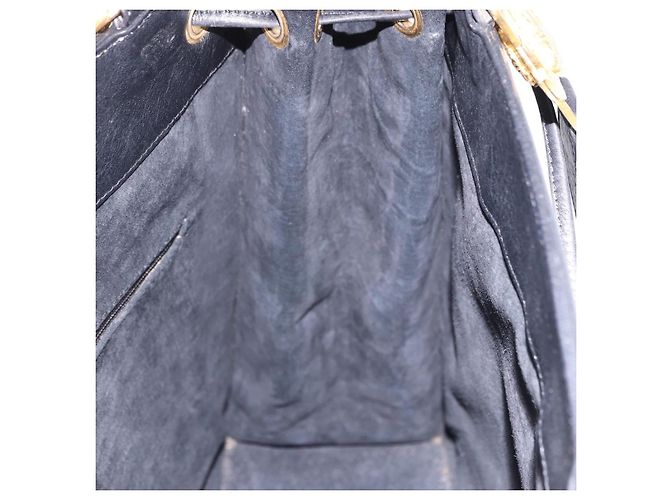 Borsa Tote Gianni Versace in pelle nera e oro Auth BA14178V Nero - vista 18