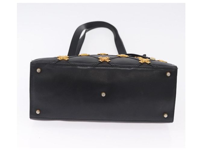 Borsa Tote Gianni Versace in pelle nera e oro Auth BA14178V Nero - vista 9