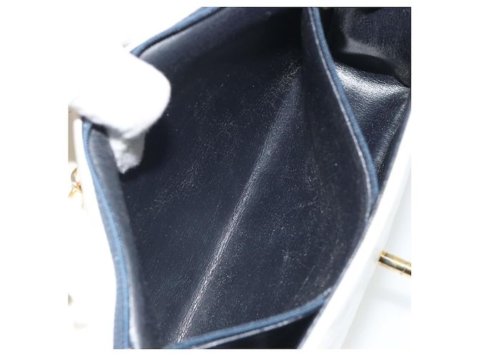 CHANEL Matelasse Chain Shoulder Bag Lamb Skin White Gold CC Auth 193136 Bianco D'oro - vista 22
