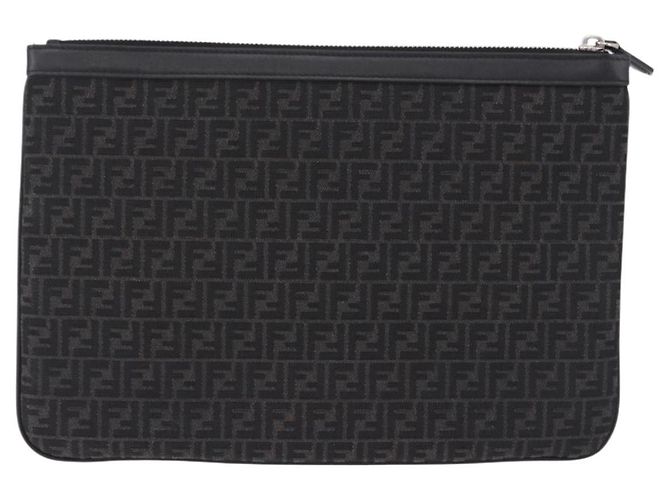 FENDI Zucchino Canvas Clutch Bag Schwarz Auth ki6765V - Ansicht 3