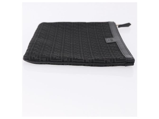 FENDI Zucchino Canvas Clutch Bag Schwarz Auth ki6765V - Ansicht 4