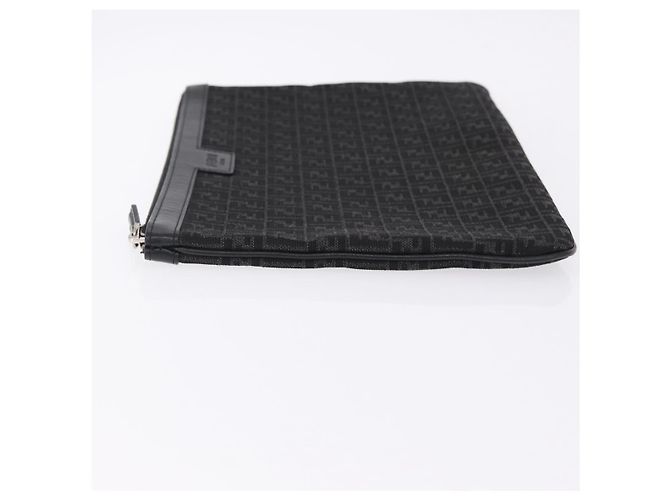 FENDI Zucchino Canvas Clutch Bag Schwarz Auth ki6765V - Ansicht 5