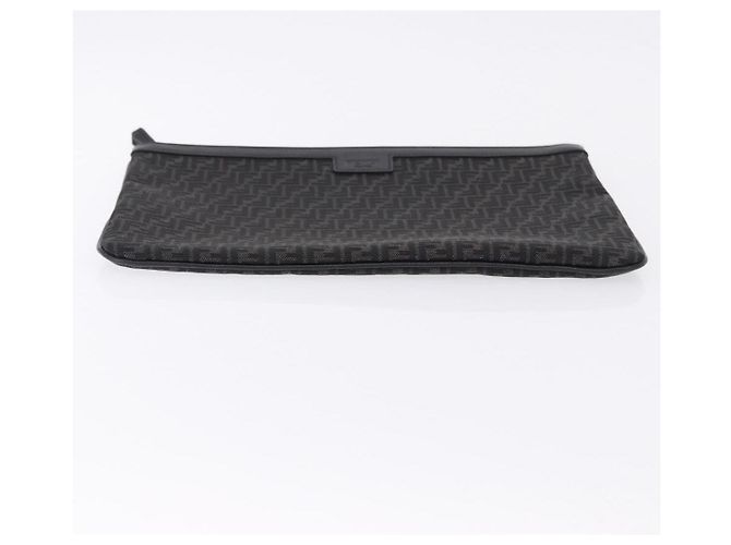 FENDI Zucchino Canvas Clutch Bag Schwarz Auth ki6765V - Ansicht 7