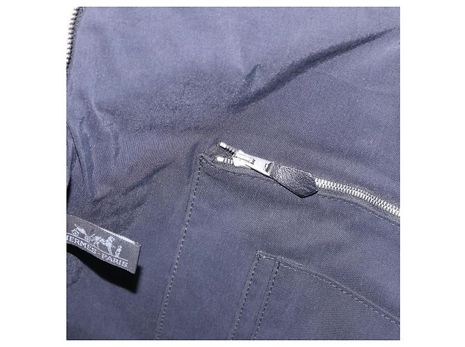 Hermès HERMES Her Line Cabas Handtasche Canvas Grau Silber Auth 193518A Braun - Ansicht 19