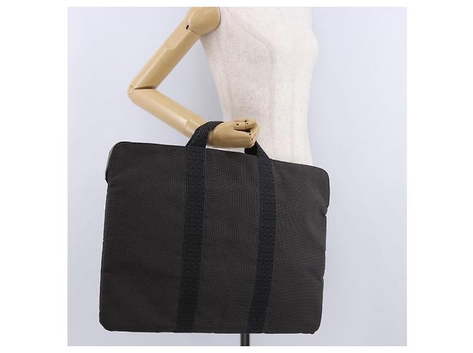 Hermès HERMES Her Line Cabas Handtasche Canvas Grau Silber Auth 193518A Braun - Ansicht 21