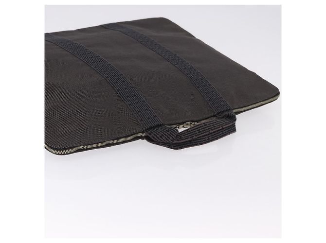 Hermès HERMES Her Line Cabas Handtasche Canvas Grau Silber Auth 193518A Braun - Ansicht 6