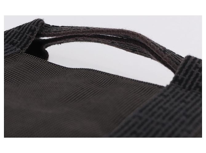 Hermès HERMES Her Line Cabas Handtasche Canvas Grau Silber Auth 193518A Braun - Ansicht 8