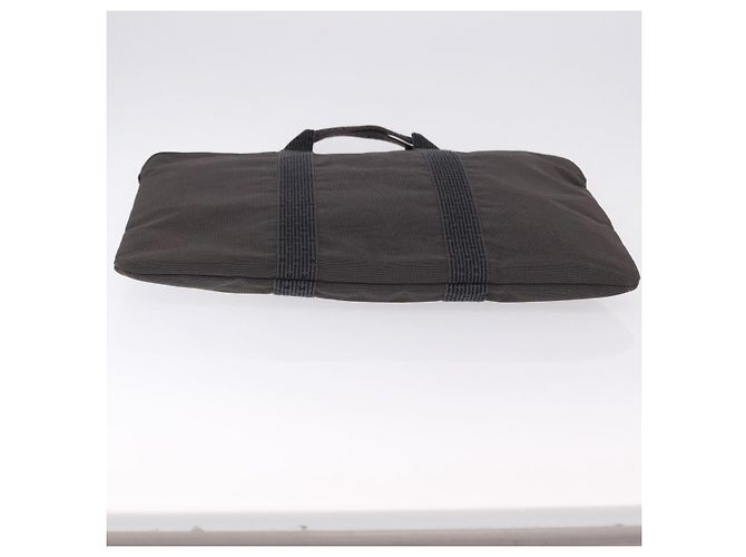 Hermès HERMES Her Line Cabas Handtasche Canvas Grau Silber Auth 193518A Braun - Ansicht 9