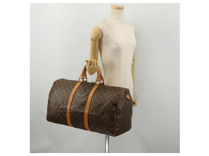 LOUIS VUITTON Borsa Boston Monogram Keepall 50 M41426 LV Auth 193007A Monogramma - vista 23