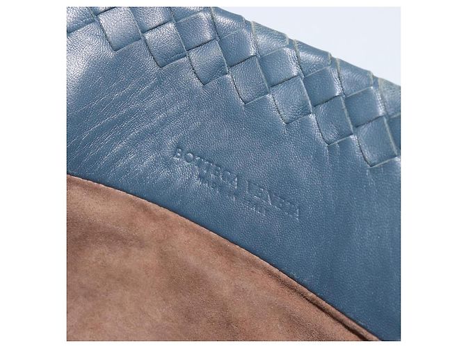 Borsa BOTTEGA VENETA INTRECCIATO in pelle Blu Oro Auth ep15585 - vista 16