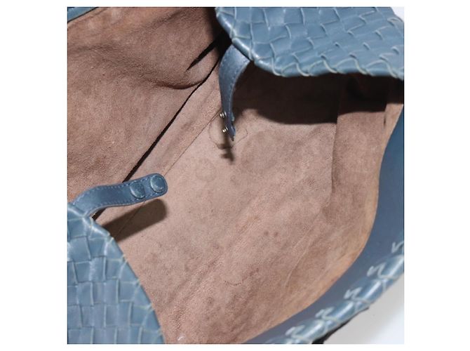 Borsa BOTTEGA VENETA INTRECCIATO in pelle Blu Oro Auth ep15585 - vista 17