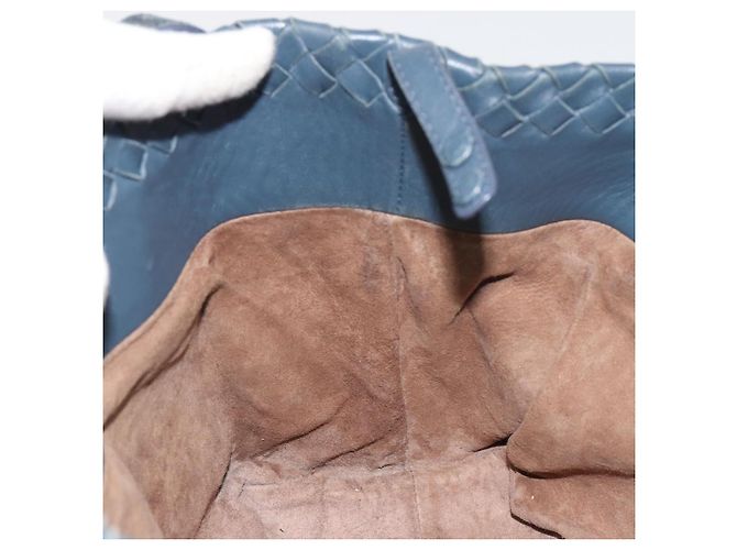 Borsa BOTTEGA VENETA INTRECCIATO in pelle Blu Oro Auth ep15585 - vista 19