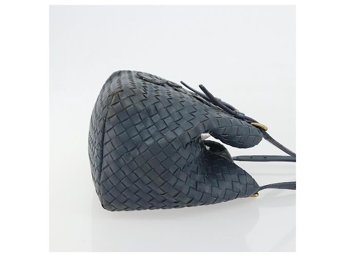 Borsa BOTTEGA VENETA INTRECCIATO in pelle Blu Oro Auth ep15585 - vista 4