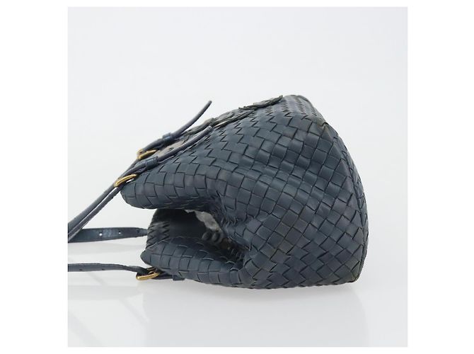 Borsa BOTTEGA VENETA INTRECCIATO in pelle Blu Oro Auth ep15585 - vista 5