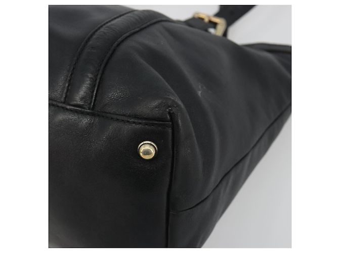 GUCCI Nuovo sacca Brit in pelle nera e oro 162094 Auth bs36279 Nero D'oro - vista 10