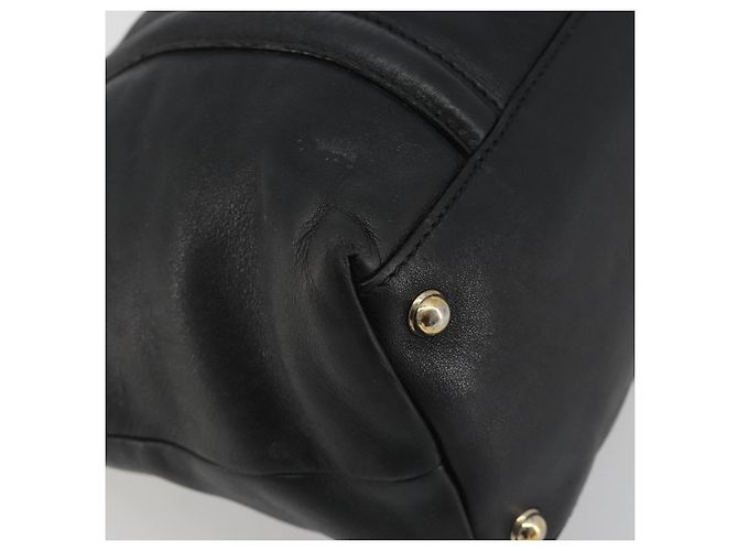 GUCCI Nuovo sacca Brit in pelle nera e oro 162094 Auth bs36279 Nero D'oro - vista 11