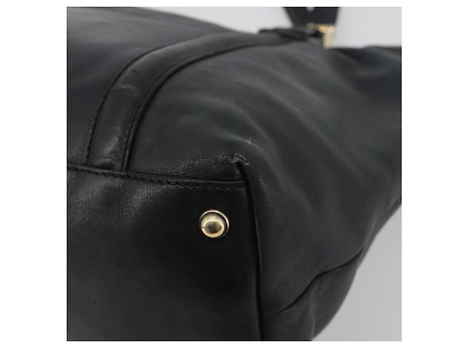 GUCCI Nuovo sacca Brit in pelle nera e oro 162094 Auth bs36279 Nero D'oro - vista 12