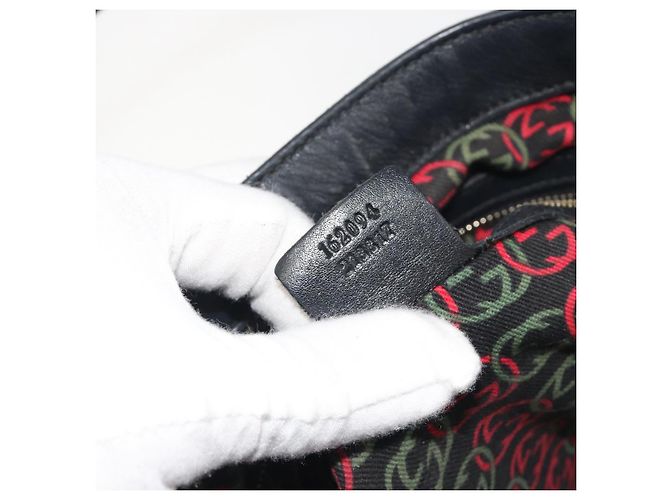 GUCCI Nuovo sacca Brit in pelle nera e oro 162094 Auth bs36279 Nero D'oro - vista 21