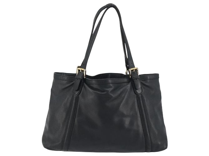 GUCCI Nuovo sacca Brit in pelle nera e oro 162094 Auth bs36279 Nero D'oro - vista 3
