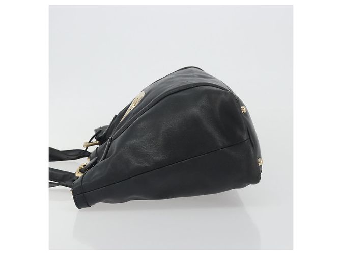 GUCCI Nuovo sacca Brit in pelle nera e oro 162094 Auth bs36279 Nero D'oro - vista 5